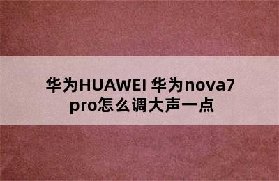 华为HUAWEI 华为nova7 pro怎么调大声一点